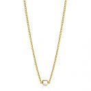 ZINZI zlv. collier gg.verg. grmt. met vk zirconia