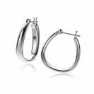 22mm ZINZI Silber Creolen in trendiger Taschenform mit glatter Röhre 4mm breit und praktischem oberen Verschluss ZIO2606