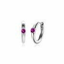ZINZI zlv. oorringen birthstones robijn cz