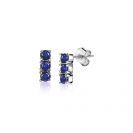 ZINZI silberne Ohrstecker 8mm Stab Chaton-Set dunkelblau ZIO2127B