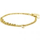 ZINZI zlv. 2x armband gg.verg. grmt+cz en bolletjes