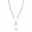 ZINZI zlv. 2x collier met paperclip hanger en schakel