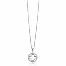 ZINZI Silber Kette mit luxuriösem Kleeblattanhänger (15 mm) rundum besetzt mit weißen Zirkonia, 45-48 cm ZIC2617