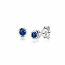 ZINZI zlv. oorknopjes birthstones saffier cz