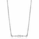 ZINZI silberne Kette 45cm mit Stab rund quadratisch Rechteck  weiß ZIC2044