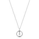 ZINZI zlv. collier hanger open rond en 3 zirconia's