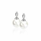 ZINZI silberne Ohrhänger Perle  weiß 12mm ZICH305W
