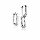 ZINZI silberne Ohrhänger 20mm ovale Form weiße Zirkonias ZICH2156