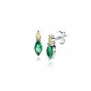 ZINZI zlv. oorknopjes groen en gele zirconia's