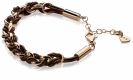 ZINZI silbernes Jasseron-Armband rosé vergoldet braun kurz 18,5-21cm ZIA1035RB