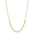 ZINZI vergoldete Silber Jasseron-Kette mit Kugeln (2,5 mm breit) in der Mitte, 40-45 cm ZIC2640G