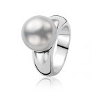 ZINZI silberner Ring Perle grau 12mm ZIR170G