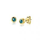 ZINZI zlv. oorkn. gg.verg.birthstones aquamarijn cz