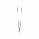 ZINZI silberne Kette 45cm mit Anhängerrund  weiß ZIC1443