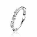 ZINZI zlv. aanschuifring paperclip en baquette mt.62