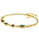 ZINZI zlv. armband gg.verg. met groen en zwart