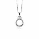 ZINZI zlv. hanger gedraaid open en rond zirconia's