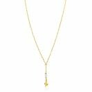 ZINZI zlv. Ycollier gg.verg.met slang/parel hanger