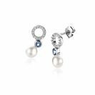 ZINZI zlv. oorstekers met zirc.wit/blauw/parel