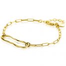 ZINZI vergoldetes Silberarmband mit Paperclip-Gliedern und ovaler, organischer Form 15-18cm ZIA-BF107