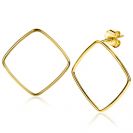 ZINZI silberne trendy Ohrstecker 14K gelb vergoldet 44mm quadratisch offen ZIO2095G