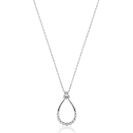 ZINZI zlv. collier ovale open hanger bolletjes en zirc.