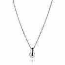 ZINZI Silber Gliederkette mit tropfenförmigem Anhänger (15 mm), besetzt mit vier weißen Zirkonias, 42-45 cm ZIC2655