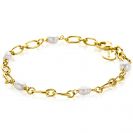 ZINZI vergoldetes Silberarmband mit natürlich geformten Süßwasserperlen 19cm ZIA-BF112G