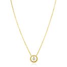 ZINZI zlv. gg.verg. collier rond open bolletjes/zirc.