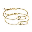 ZINZI Set aus 2 Silberarmbändern, gelbvergoldet, runde Formen 16-19cm ZIA1278G-SET