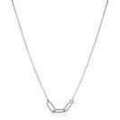 ZINZI zlv.collier met 3 paperclip schakels fant/zirc.