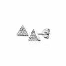 ZINZI silberne Ohrstecker Dreieck weiß 6mm ZIO1375Z