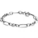 ZINZI zlv. armband paperclip/koffieboon schakels
