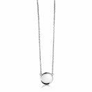 ZINZI zlv. collier met rond plaatje 11mm 42/45cm