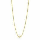 ZINZI zlv. collier gg.verg. koord met ronde zirconia