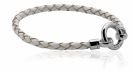 Zinzi Leder Armband  weiß mit Verschluss 19cm ZIA730W-S