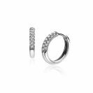 ZINZI silberne Kreolen 14 x 3mm  weiß ZIO660
