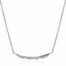 ZINZI silberne Gliederkette 45cm mit golvundd Stab 'waves' mit  weiße Zirkonias ZIC2034