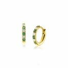 ZINZI zlv. oorringen gg.verg.groen/wit zirc.13x2.3mm