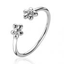 ZINZI silberner Ring offen Blumen weiß ZIR1879