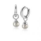 ZINZI silberne Ohrhänger Perlen hellgrau 6mm ZICH1749LG