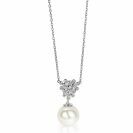 ZINZI silberne Kette Perle rund  weiß 43cm ZIC1761