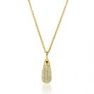 23mm ZINZI Vergoldeter Silberner Tropfenanhänger, besetzt mit weißen Zirkonias ZIH2669Y (ohne Kette)