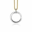 ZINZI silberner runder Anhänger 21mm mit geschlossenem Ring weiß ZIH2061