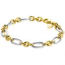 ZINZI Bicolor-Armband, 7 mm breit, mit Jasseron- und ovalen Gliedern, 19,5 cm ZIA2667