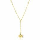 ZINZI zlv. Y-collier gg.verg. met bloem en zirc.