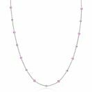 ZINZI zlv. collier met zlv.en roze bolletjes