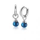 ZINZI silberne Ohrhänger Perlen blau 6mm ZICH1749B