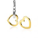 ZINZI silberne Ohrhänger 14K gelb vergoldet 12mm offen Herzen ZICH2197G