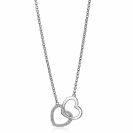 ZINZI silberne Kette 45cm mit verbunden Herzen  weiß ZIC1736